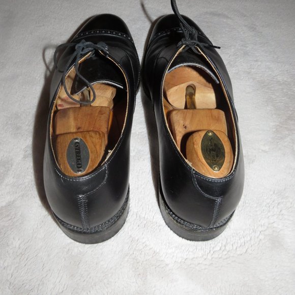 Trickers Black Leather Balmoral Captoe Oxfords 10D main image 9